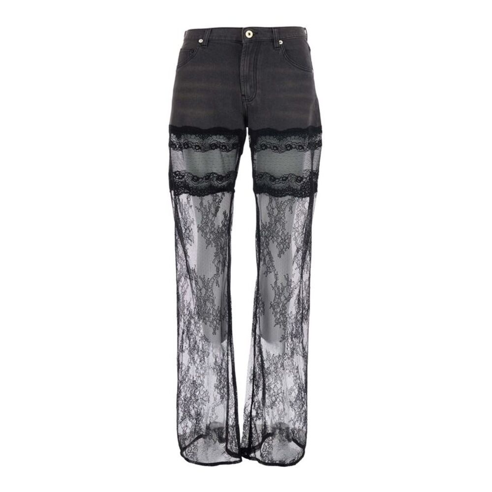 Blumarine Women Denim Pants With Pockets And Front Closure. Cotton. Black. Woman